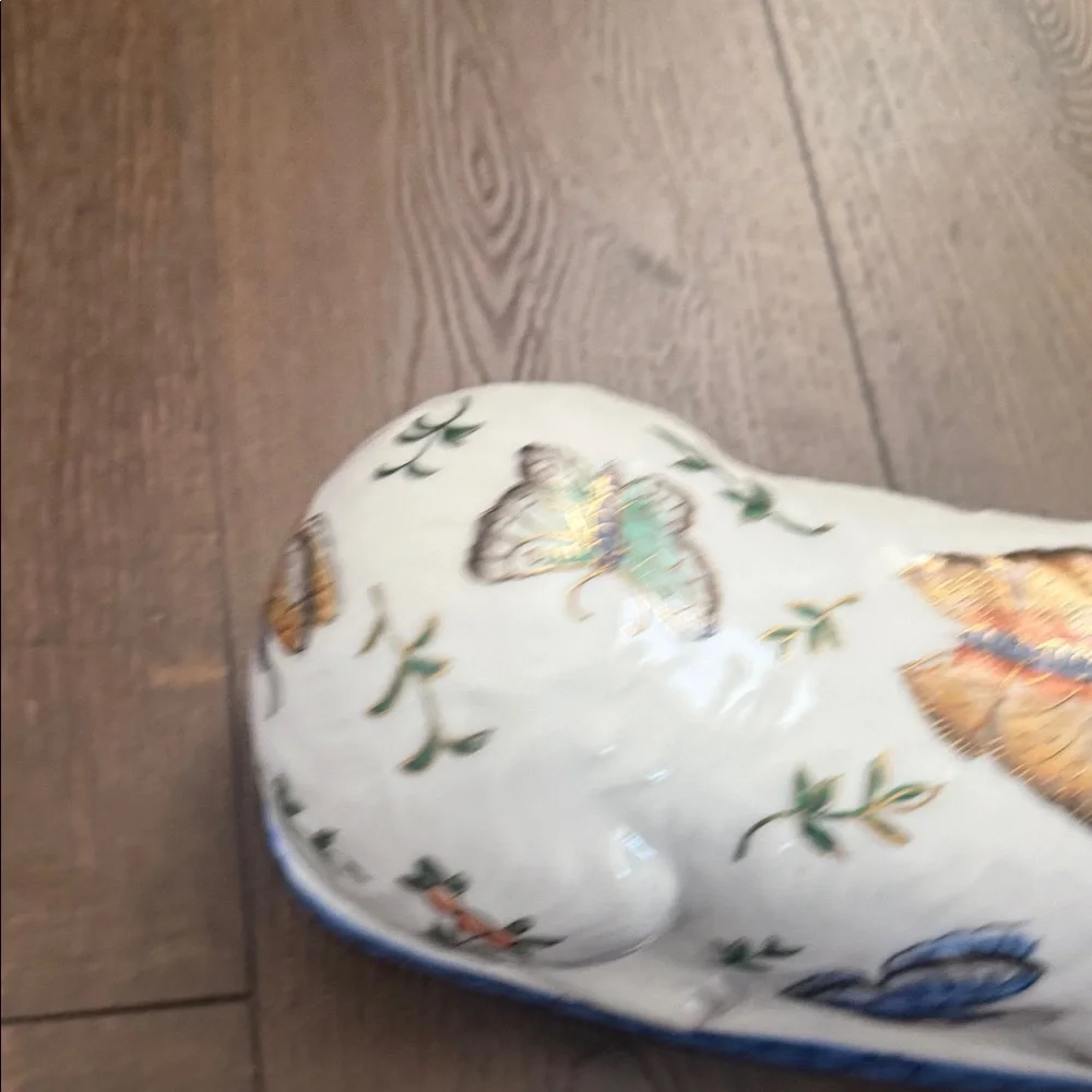 Vintage Frederick Cooper Chicago Large Hand Painted Cat with Butterflies - Picture 8 of 13